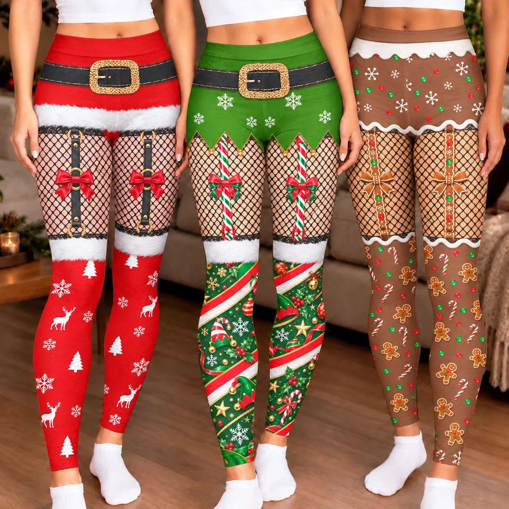 Funny Gag Gift For Wife Girlfriend Besties - Personalized Christmas Character Sexy Outfit Leggings