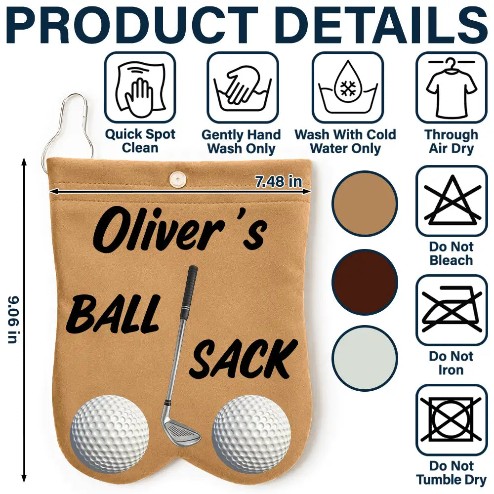 Humorous,Gift For Men,Golf,Gift For Yourself,Custom Text - Funny Golf Gift For Golf Lovers - Personalized Golf Ball Sacks