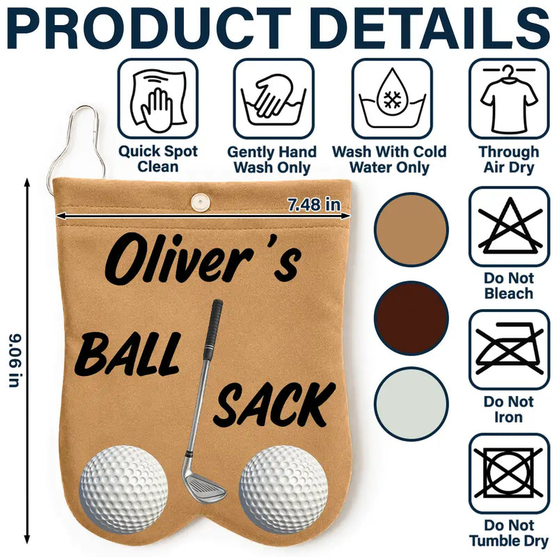 Humorous,Gift For Men,Golf,Gift For Yourself,Custom Text - Funny Golf Gift For Golf Lovers - Personalized Golf Ball Sacks