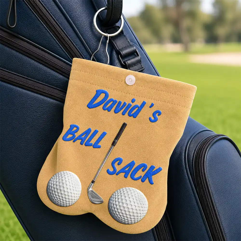 Humorous,Gift For Men,Golf,Gift For Yourself,Custom Text - Funny Golf Gift For Golf Lovers - Personalized Golf Ball Sacks
