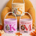 Adorable,Halloween,Gift For Kids,Vector - Funny Kid Costume Portrait With Name - Personalized Trick Or Treat Bag