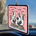 Gift For Grandpa,Gift For Father,Dad - Children,Grandpa - Grandkids,Mom - Children,Gift For Mother,Teacher,Non-Eng,Icon,Humorous - Funny Screaming Seagull - Personalized Acrylic Car Hanger