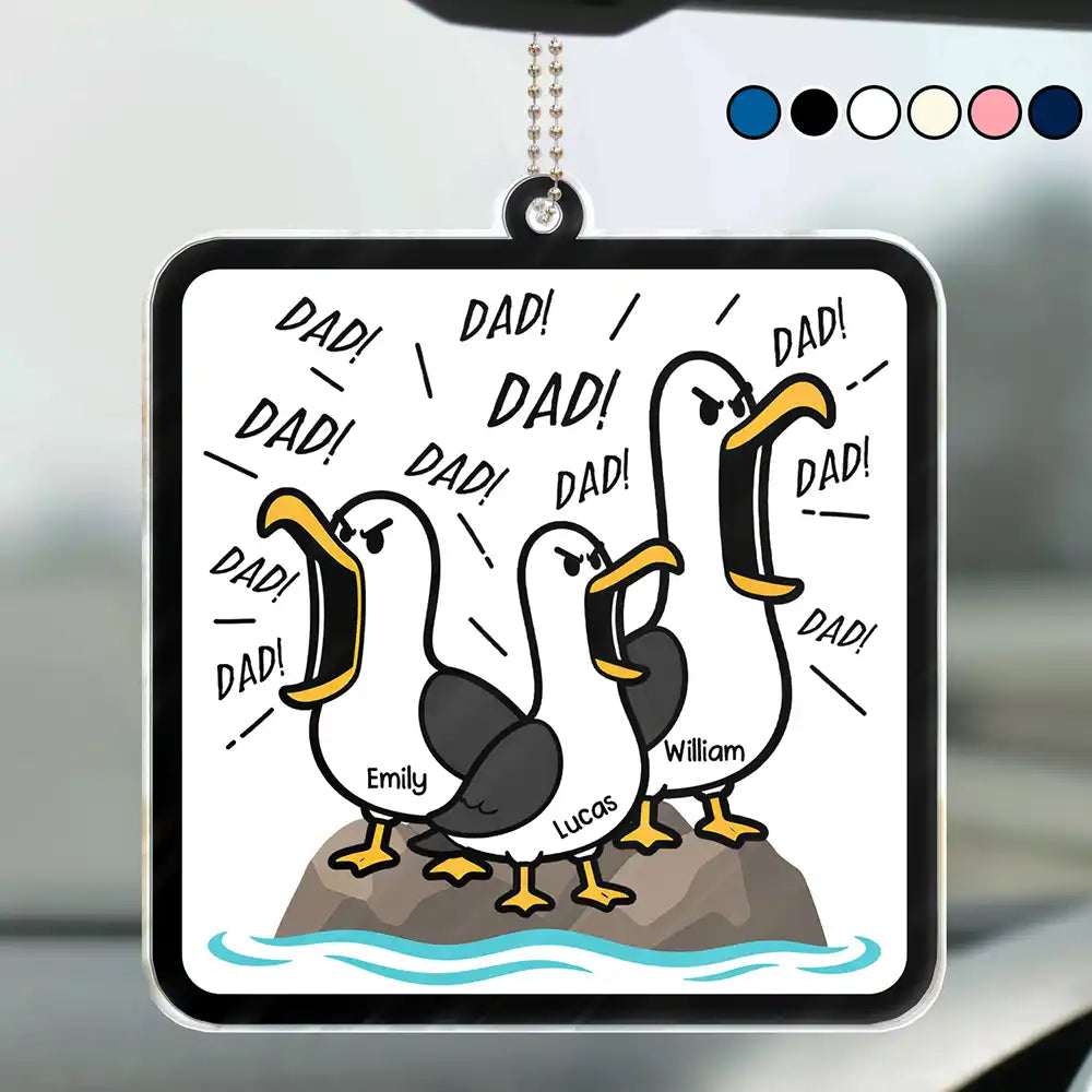 Funny Screaming Seagull - Personalized Acrylic Car Hanger