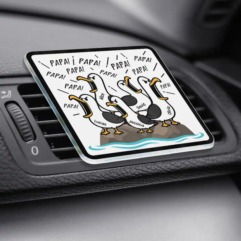 Gift For Grandpa,Gift For Father,Dad - Children,Grandpa - Grandkids,Mom - Children,Gift For Mother,Teacher,Non-Eng,Icon,Humorous - Funny Screaming Seagull - Personalized Acrylic Car Vent Clip
