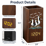 Teacher, Humorous, Back To School, Icon - Funny Screaming Seagull - Personalized Pen Holder With Clock