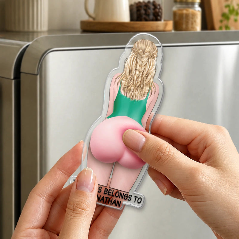Summer,Gift For Boyfriend,Gift For Couples,Humorous,Vector - Funny & Naughty Just One Poke - Personalized Squishy Acrylic Fridge Magnet