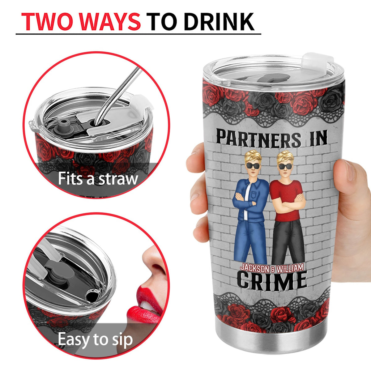 Bestie Partners In Crime If We Get Caught - Personalized Custom Tumbler