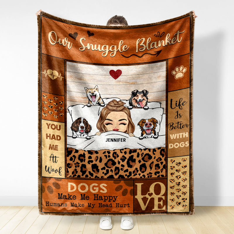 Dog Mom Dog Dad Our Snuggle Blanket - Gift For Dog Lovers - Personalized Custom Fleece Blanket