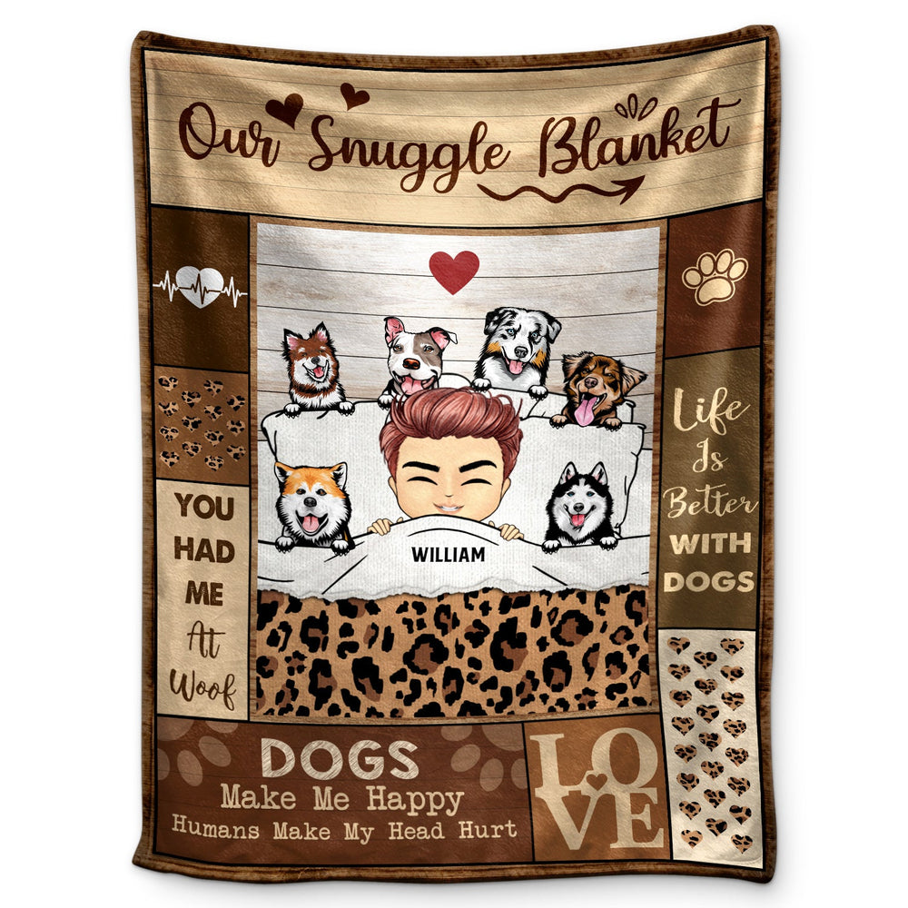 Dog Mom Dog Dad Our Snuggle Blanket - Gift For Dog Lovers - Personalized Custom Fleece Blanket