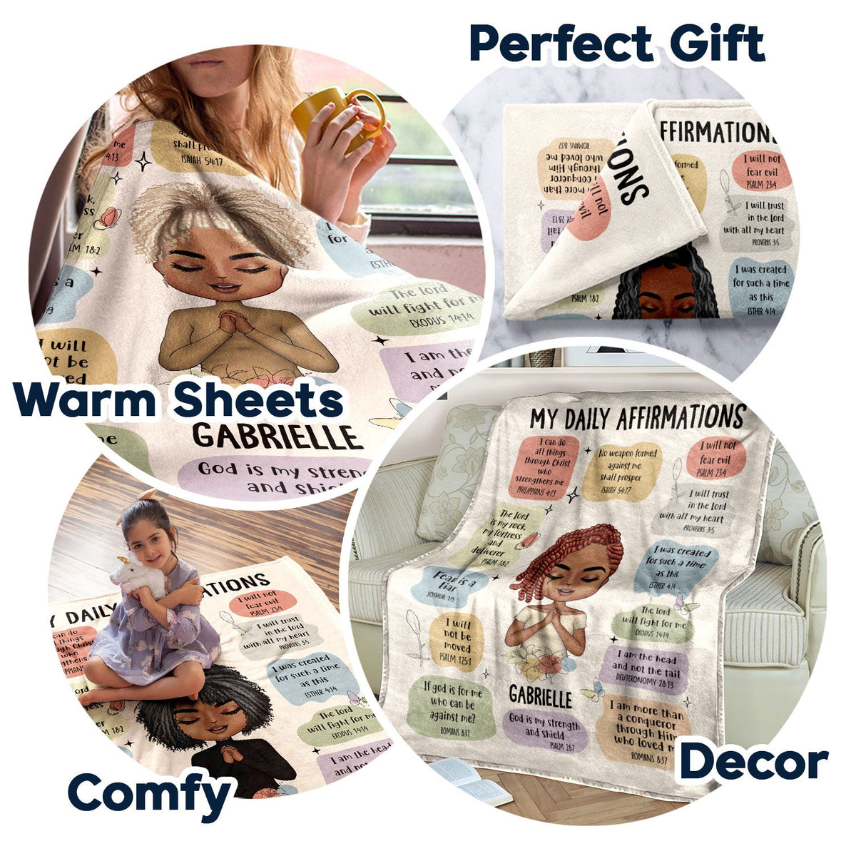 My Daily Affirmations - Gift For Yourself, Gift For Women - Personalized Fleece Blanket