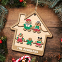 Gingerbread Cookies Pet Family - Christmas, Gift For Family - Personalized 2-Layered Wooden Ornament
