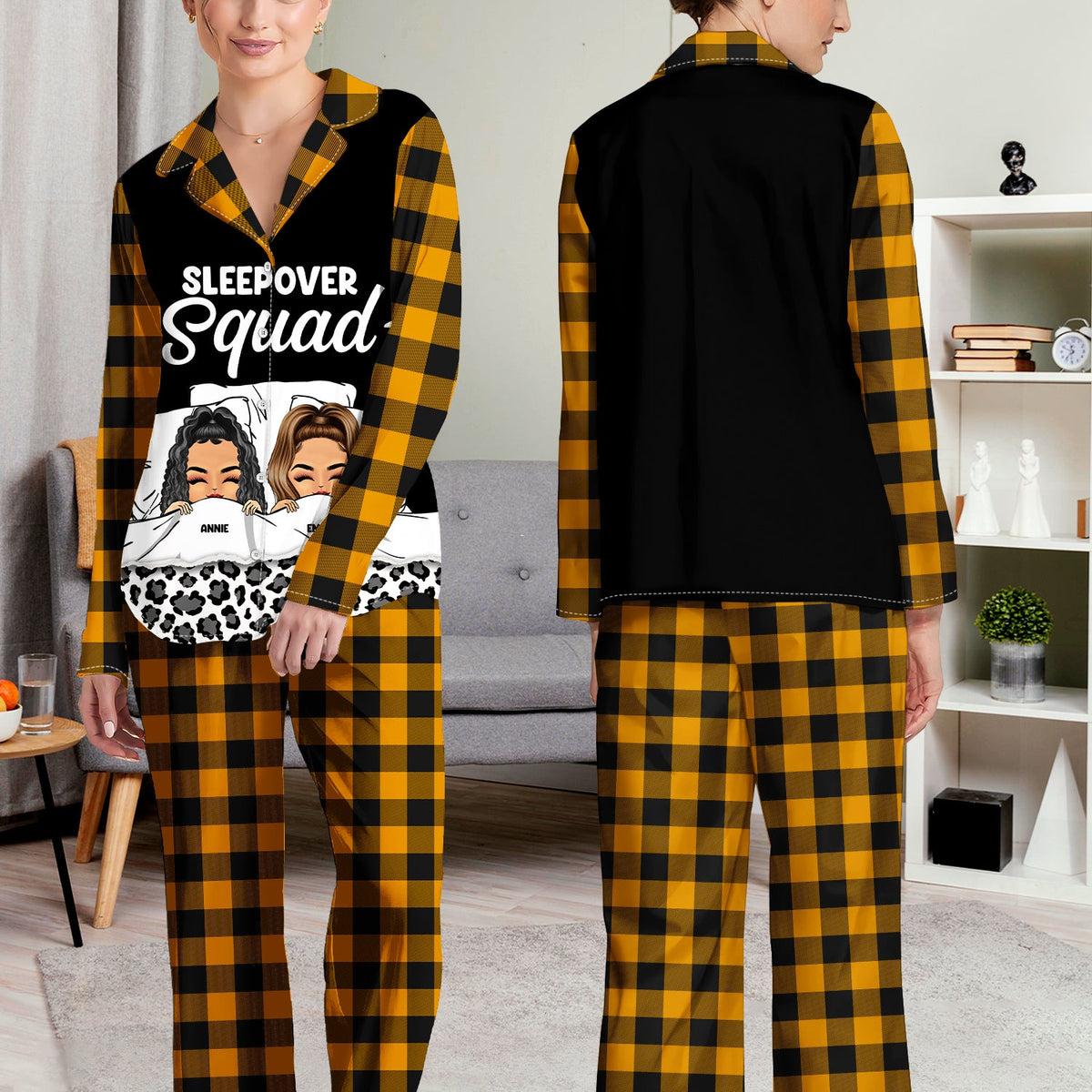 Bestie Sleepover Party Pajamas - Gift For Besties - Personalized Long Pajamas Set