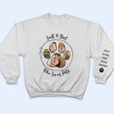 Custom Photo Just A Girl Who Loves Dog - Gift For Dog Lovers - Personalized Sweatshirt With Sleeve Imprint