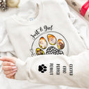 Custom Photo Just A Girl Who Loves Dog - Gift For Dog Lovers - Personalized Sweatshirt With Sleeve Imprint
