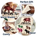 Proud Mama Bear - Gift For Mother - Personalized Fleece Blanket, Sherpa Blanket