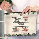 Monogram Letter Leopard Pattern - Gift For Women, Yourself - Personalized Cosmetic Bag