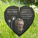 Custom Photo Your Life Was A Blessing - Memorial Gift For Family - Personalized Heart Shaped Garden Slate & Hook