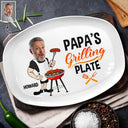 Father's Day Gifts, Custom Photo Daddy's Grilling Plate - Personalized Plate