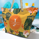 Letter Monogram Tropical Style - Personalized Beach Bag
