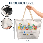Mom Grandma Beach Summer Vibe - Personalized Beach Bag
