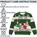 Just Us Family Flat Art - Personalized Unisex Ugly Sweater