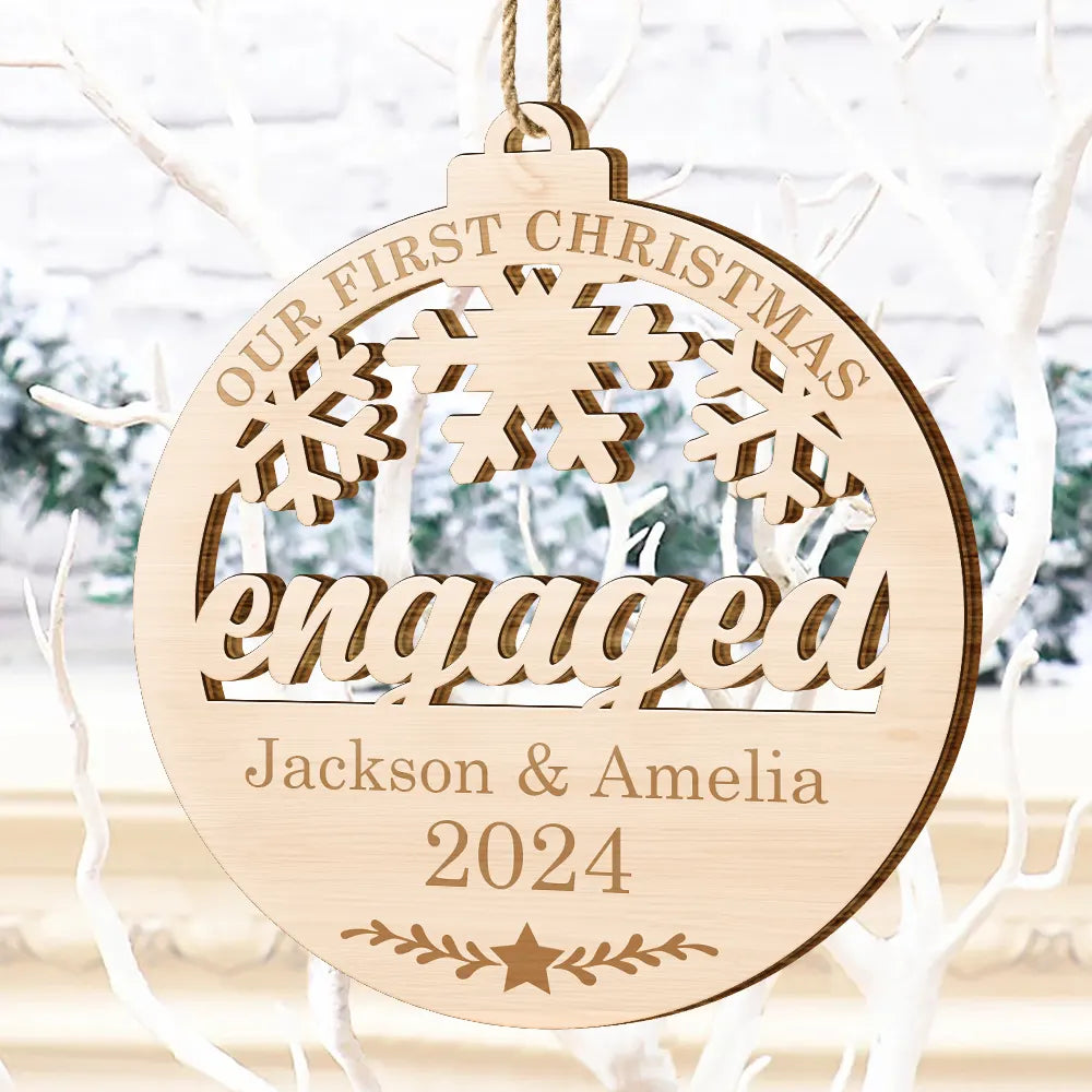 Our First Christmas - Personalized Wooden Cutout Ornament