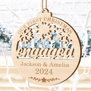 Our First Christmas - Personalized Wooden Cutout Ornament