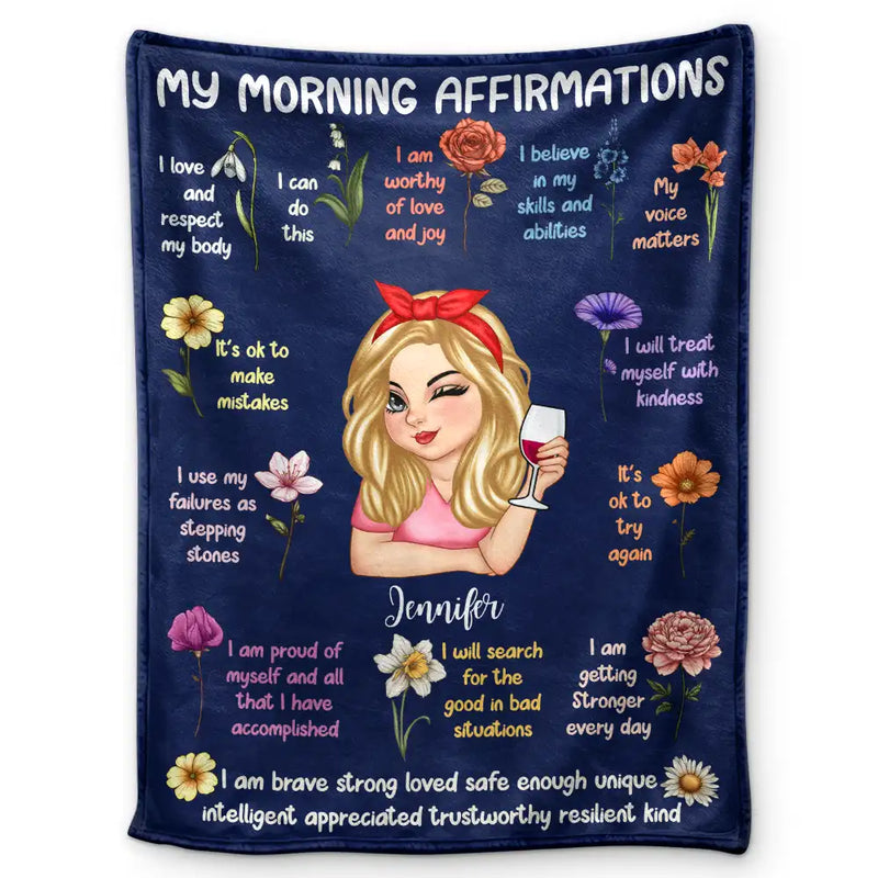 Affirmation Blanket - Personalized Fleece Blanket, Sherpa Blanket