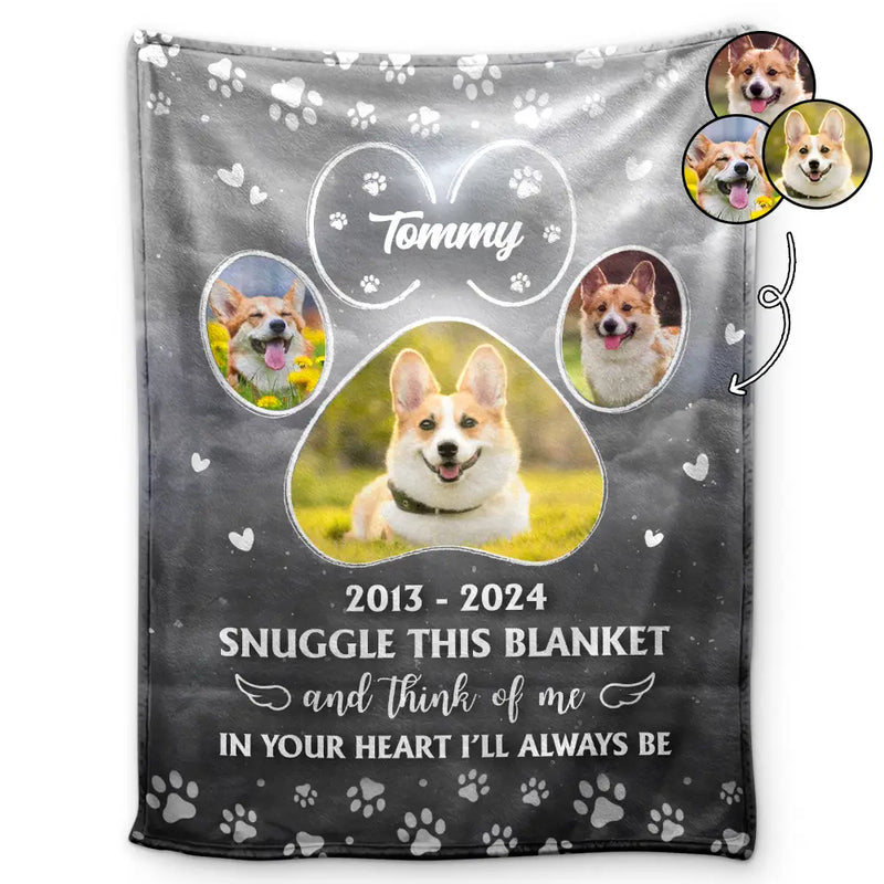 Pet Lovers, Memorial - Custom Photo In Your Heart I'll Always Be Pet - Personalized Fleece Blanket, Sherpa Blanket