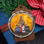 Gift For Bestie - Long Time To Grow Old Friends - Personalized Circle Glass Ornament