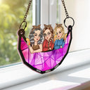 Gift For Bestie - Besties Best Friends Sisters Together - Personalized Window Hanging Suncatcher Ornament