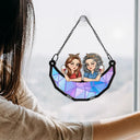 Gift For Bestie - Besties Best Friends Sisters Together - Personalized Window Hanging Suncatcher Ornament