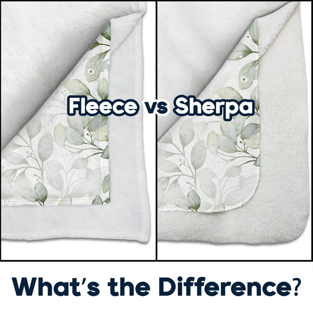 Gift For Grandma, Gift For Mother - Birth Flower Garden Love Grows Here - Personalized Fleece Blanket, Sherpa Blanket