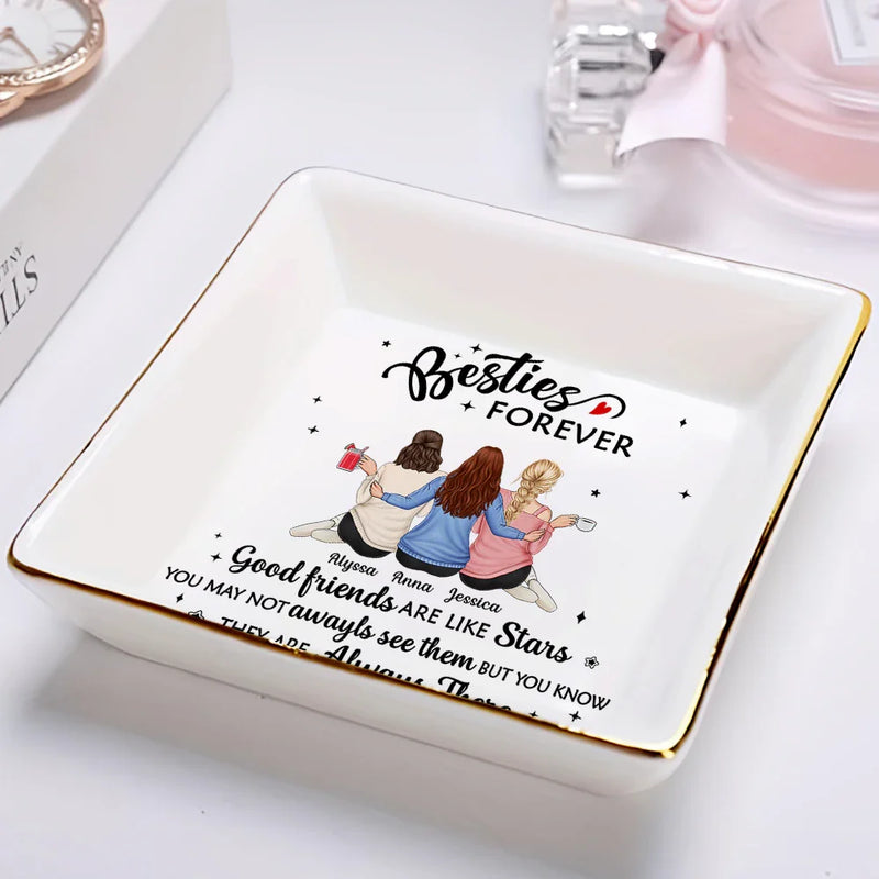 Gift For Bestie - Besties Forever Our Friendship Is Endless - Personalized Ring Dish
