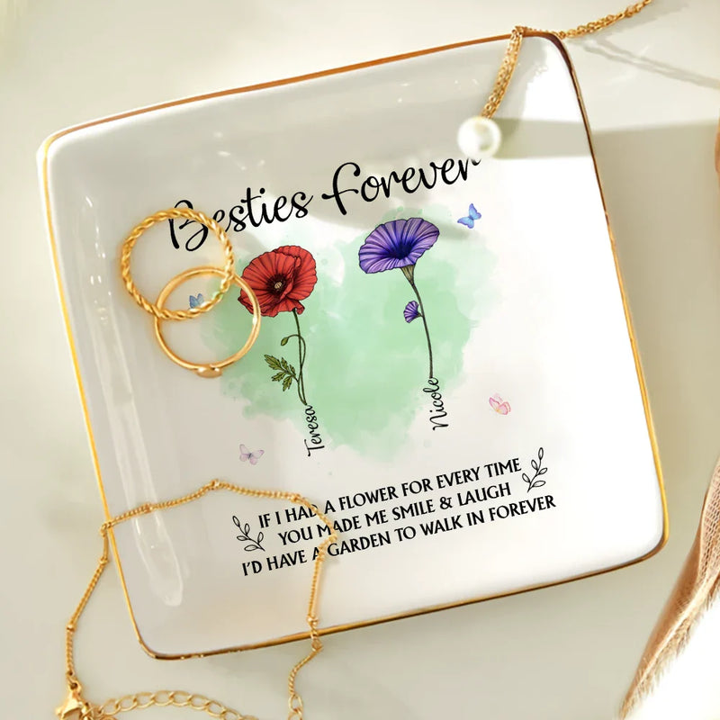 Gift For Bestie, Gift For Sisters - If I Have A Birth Flower - Personalized Ring Dish