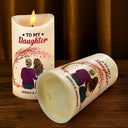 Mom - Daughters (Adult),Gift For Daughter,Love - My Daughter Never Forget That I Love You Forever - Personalized Flameless LED Candle