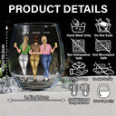 Gift For Bestie, Gift For Sisters - Besties Soul Sisters Here's To Another Year Of Bonding Over Alcohol - Personalized Stemless Wine Glass