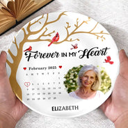 Memorial, Gift For Mother, Family - Custom Photo Calendar The Moment Your Heart Stopped - Personalized Ceramic Plate