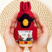 Family,Memorial,Sad - Custom Photo Memorial Although You Cannot See Me - Personalized Doll Crochet With Custom Card