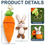 Easter,Non-Eng,Gift For Kids,Gift For Grandkids,Grandma - Grandkids,Grandpa - Grandkids,Dad - Children,Mom - Children,Happy - Easter Bunny Carrot With Custom Name - Personalized Plush Reversible Carrot Bunny Keychain