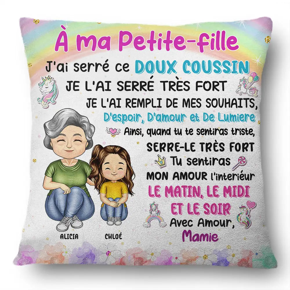 Grand-Mère Et Petit-Enfant J'ai Serré Ce Doux Coussin - Coussin Personnalisé
