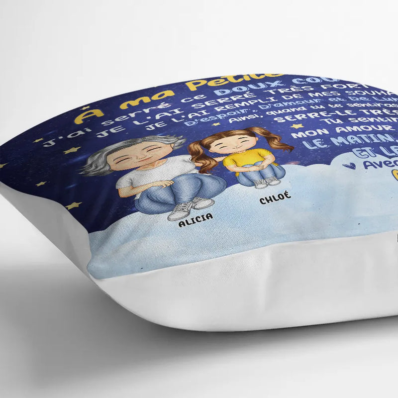 Gift For Kids,Gift For Grandkids,Gift For Daughter,Gift For Son,French,Non-Eng,Vector,Cozy - Grand-Mère Et Petit-Enfant J’ai Serré Ce Doux Coussin - Coussin Personnalisé