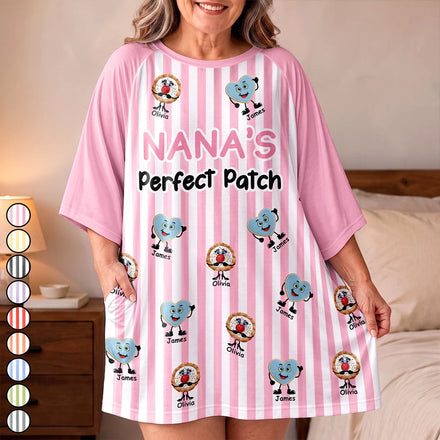 Grandma The Perfect Batch Loving Grandkids - Personalized Oversized Sleep Tee