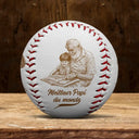 Baseball,Custom Photo,Art Design,French,Gift For Father,Sport Dad,Non-Eng,Proud,Photo - Pencil Sketch - Remove BG - Photo Personnalisée Croquis Au Crayon Meilleur Papa Du Monde - Baseball, Softball Personnalisés