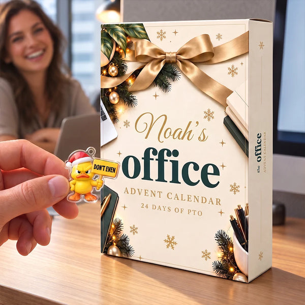 Christmas,Custom Text,Duck,Farm,Gift For Colleagues,Humorous,Pet Lovers - Custom Name Office Coworker Colleague - Personalized Christmas Countdown Advent Calendar
