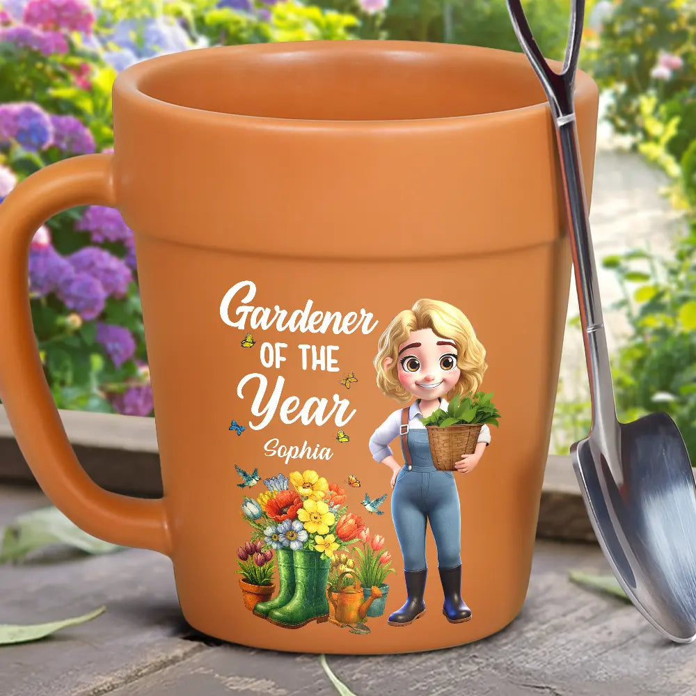 Gardener Of The Year - Personalized Plant Pot Ceramic Mug