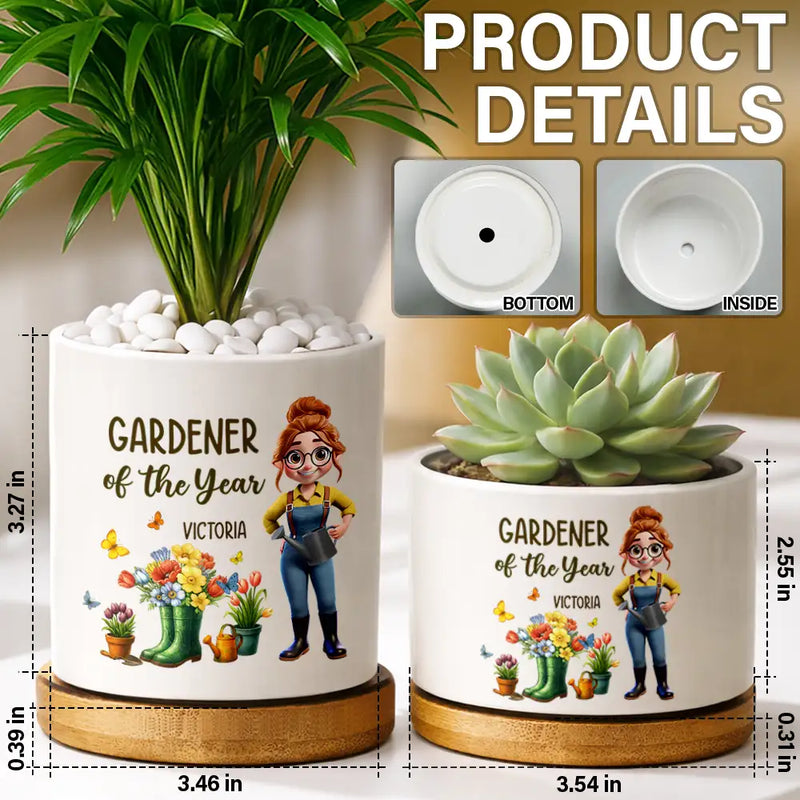 Gardener Of The Year - Personalized Ceramic Plant Pot