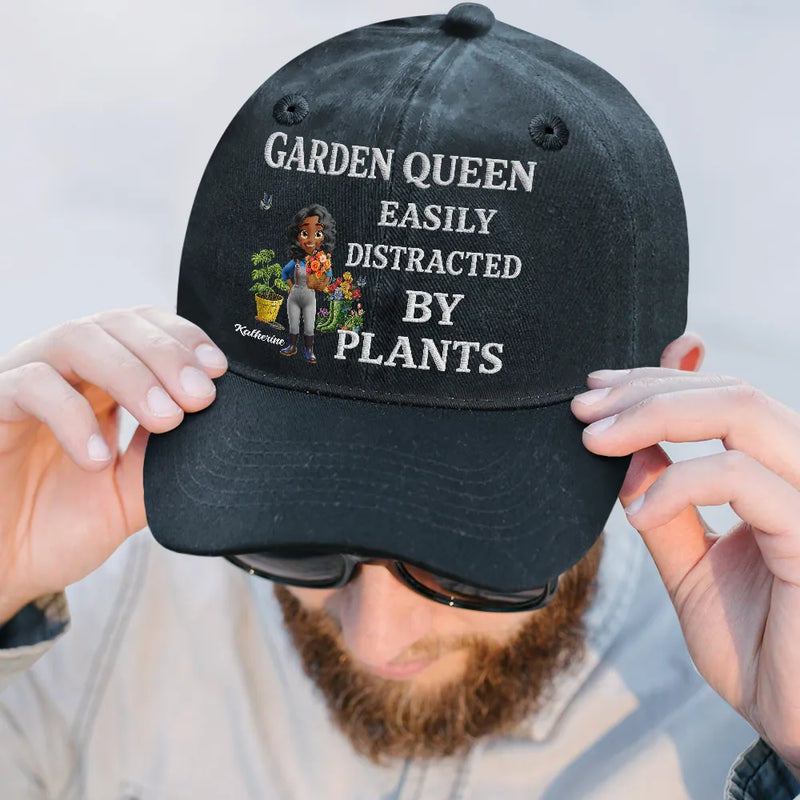 Vector,Gift For Yourself,Gift For Women,Gardening,Happy - Gardening Lovers I'll Be In My Office - Personalized Vintage Washed Denim Cap