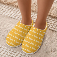Christmas,Custom Text,Gift For Kids,Playful - Gift For Kids - Personalized Name Heart Star Pattern Fluffy Slippers