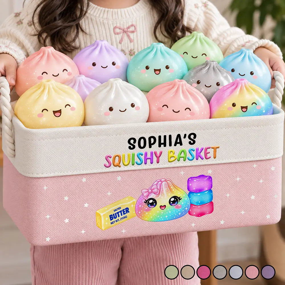 Christmas,Gift For Kids,Icon,Playful,Top Market - Gift For Kids - Personalized Name Squishy Hunting Treasure Storage Basket